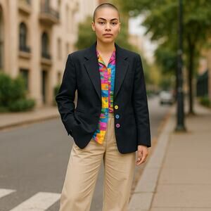 Louis Feraud Set Womens Sz 6 Colorful Andy Warhol Pop Art Couture Blazer & Shirt